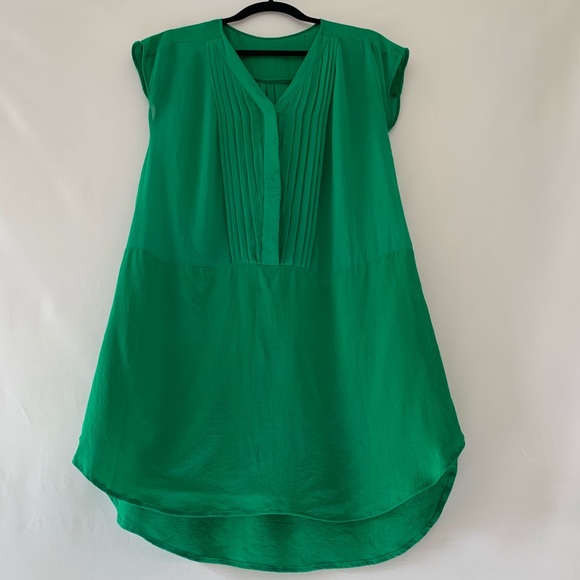 Green Sheer Tunic Button Up Sleeveless Dress S/M - Picture 11 of 16